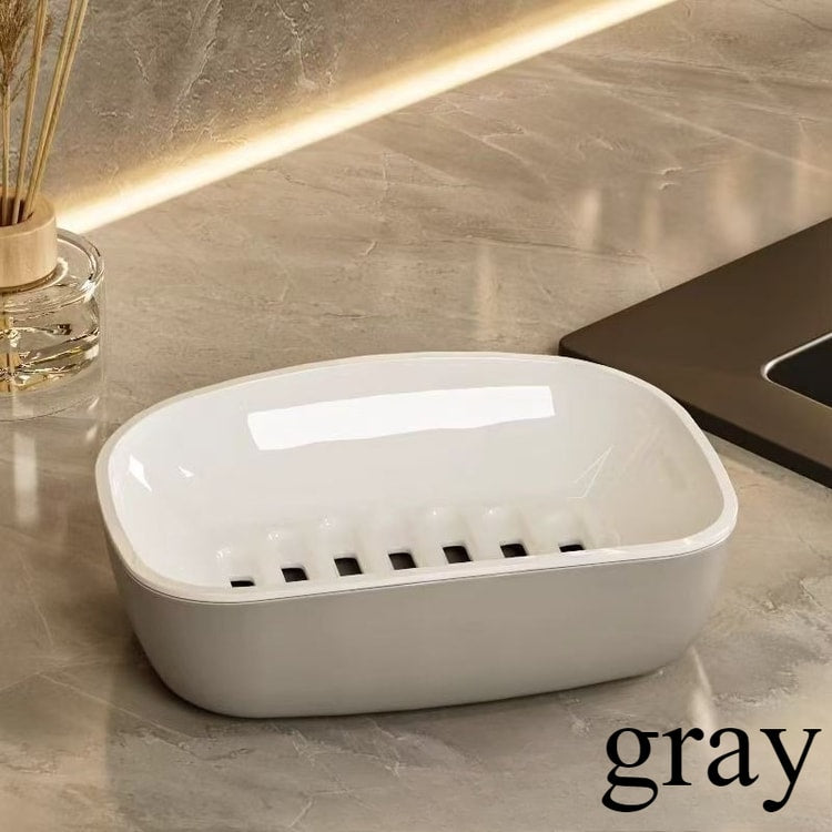 Automatic Drain Soap Dish, Double-Layer Design, Easy to Clean for Home Bathroom and Kitchen Use
