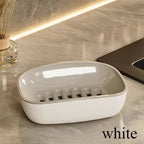Automatic Drain Soap Dish, Double-Layer Design, Easy to Clean for Home Bathroom and Kitchen Use