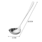 Long Handle Stainless Steel Soup Spoon for Hot Pot Scoops and Home Kitchen Tableware