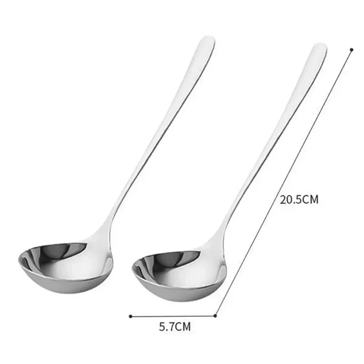 Long Handle Stainless Steel Soup Spoon for Hot Pot Scoops and Home Kitchen Tableware