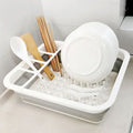 Collapsible Dish Drying Rack – Foldable Kitchen Drainer & Dinnerware Organizer for Camping and Home Use
