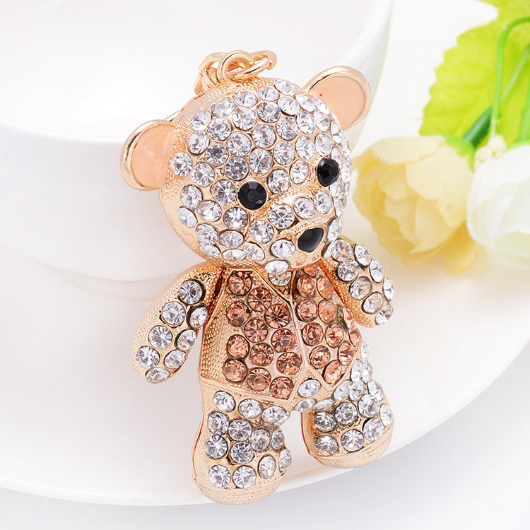 Rhinestone Mini Bear Keychain – A Charming Everyday Accessory