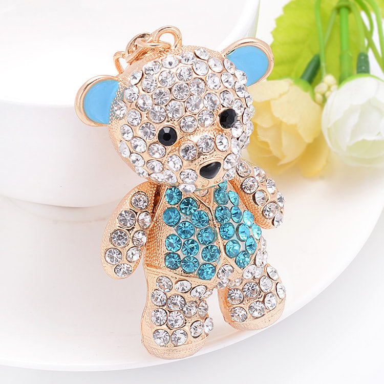 Rhinestone Mini Bear Keychain – A Charming Everyday Accessory