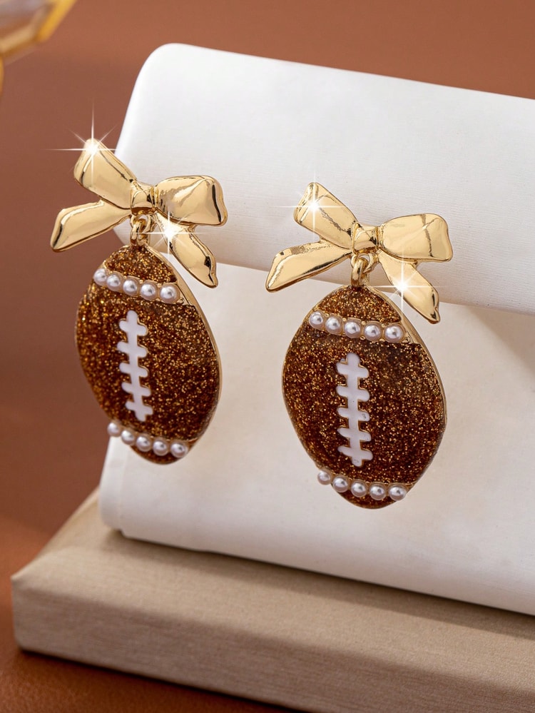Sports Themed Rugby Fashion Earrings for Women
