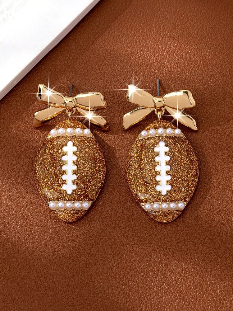 Sports Themed Rugby Fashion Earrings for Women