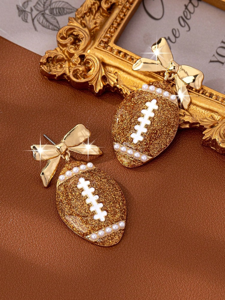 Sports Themed Rugby Fashion Earrings for Women