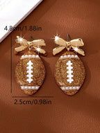 Sports Themed Rugby Fashion Earrings for Women