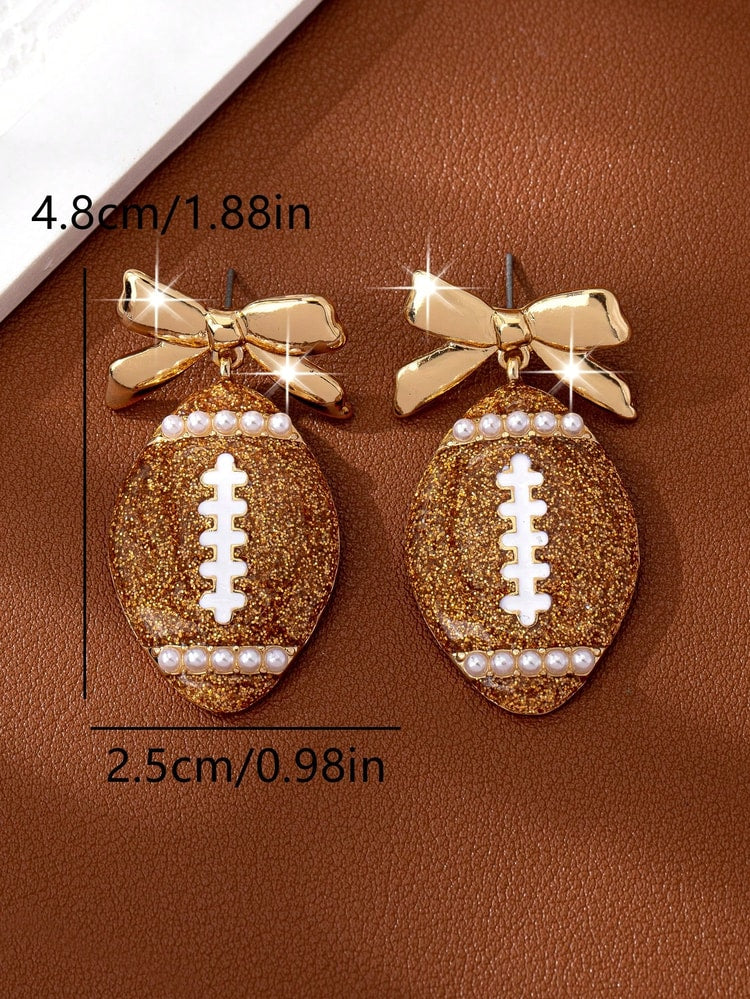 Sports Themed Rugby Fashion Earrings for Women