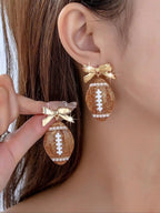 Sports Themed Rugby Fashion Earrings for Women