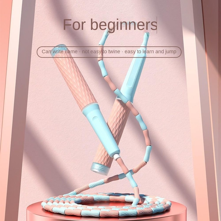 Adjustable Beaded Jump Rope with Anti-Skid Handles for Fitness, Cardio and Training