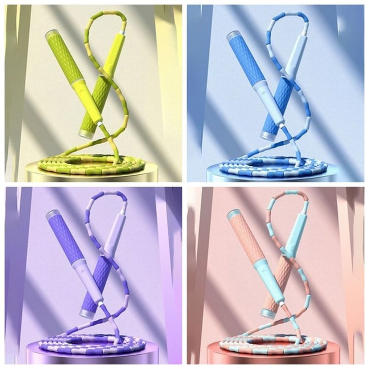 Adjustable Beaded Jump Rope with Anti-Skid Handles for Fitness, Cardio and Training