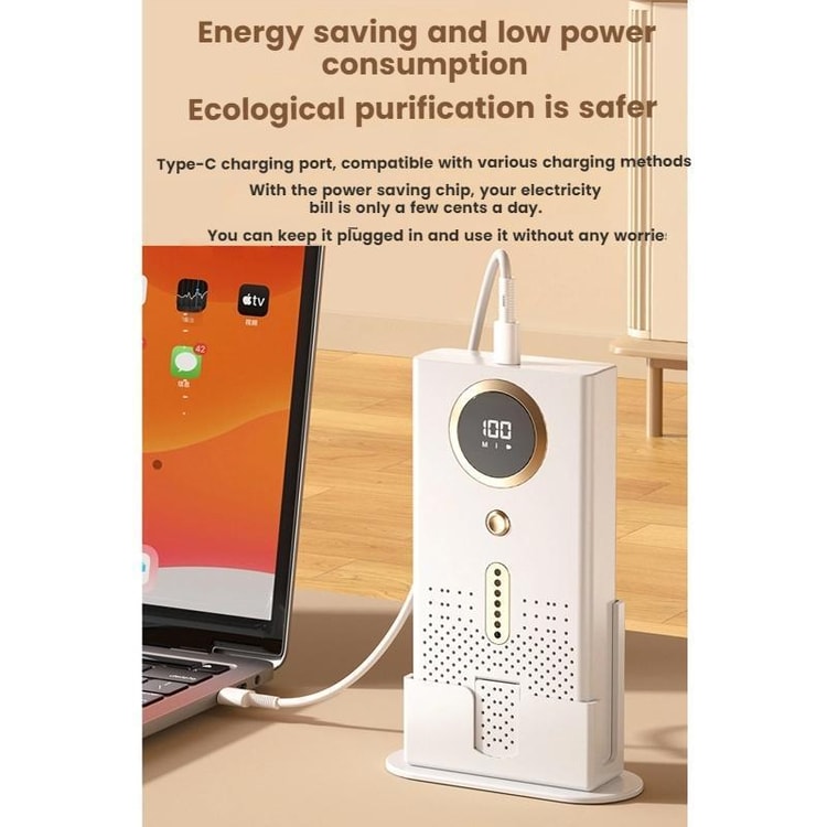 Portable Air Purifier Car Air Purifier Refrigerator Deodorizer with Aromatherapy Diffuser
