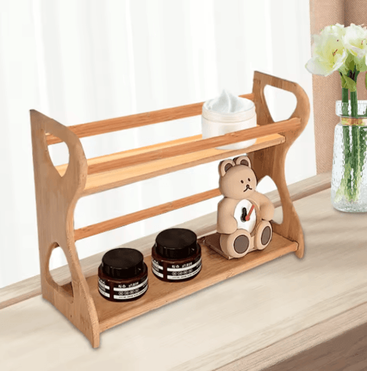 Bamboo Multi Functional Spice Rack and Organizer Kitchen Bathroom and Home Storage