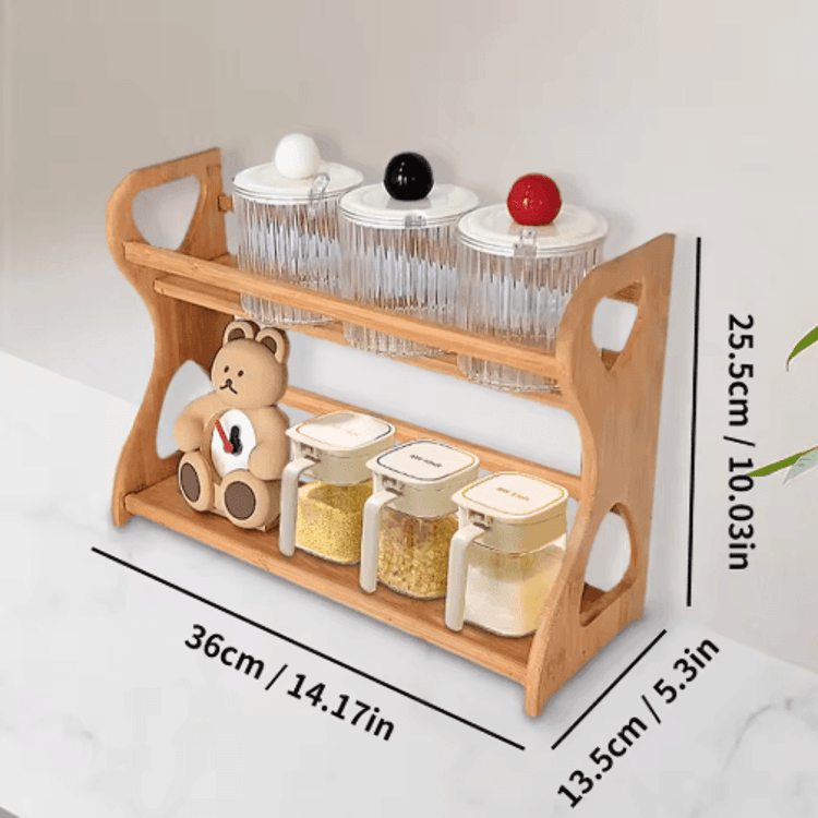 Bamboo Multi Functional Spice Rack and Organizer Kitchen Bathroom and Home Storage